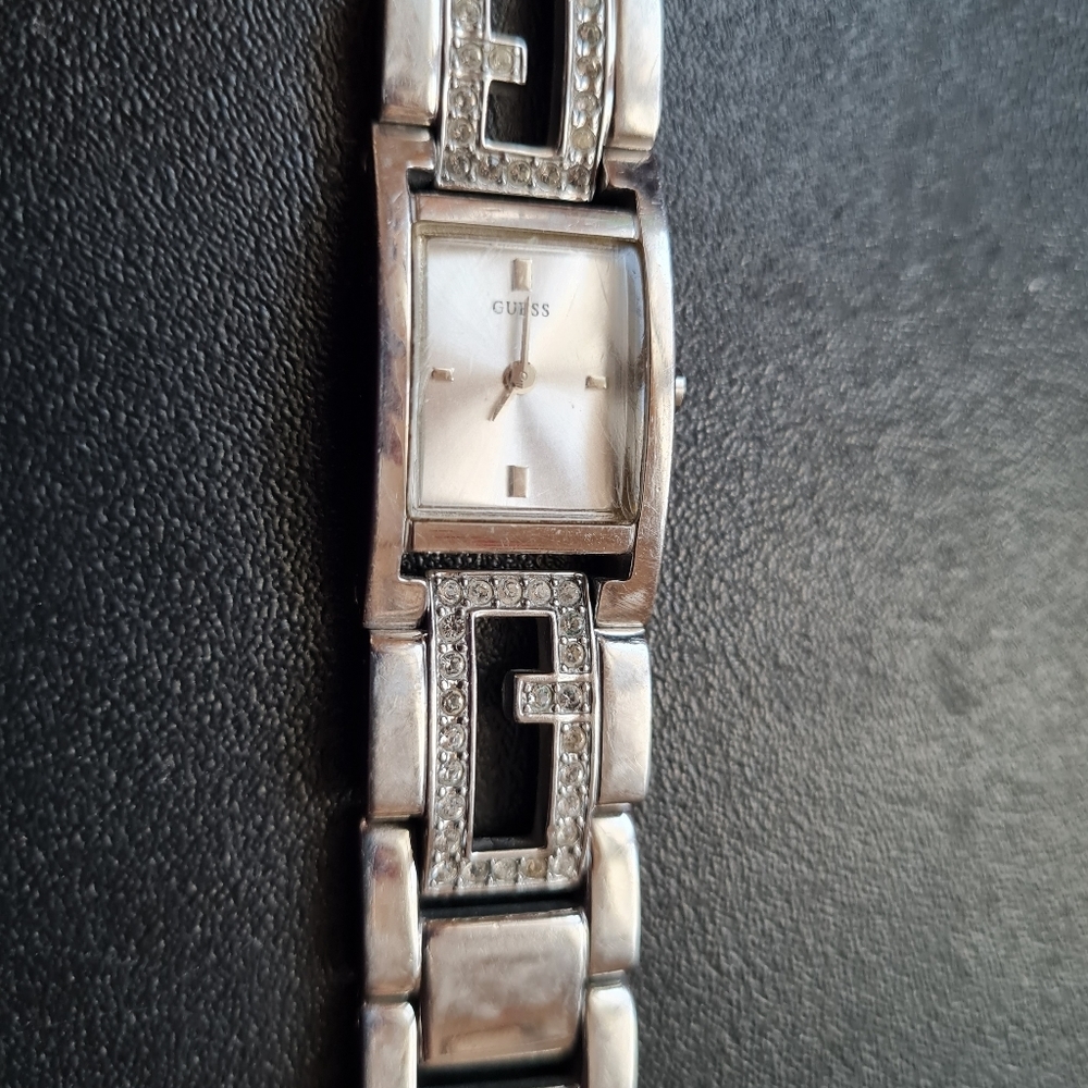 🌟HOST PICK 🌟GUESS G-Lite Silver Dial Ladies Crystal Bangle Watch - Picture 4 of 9